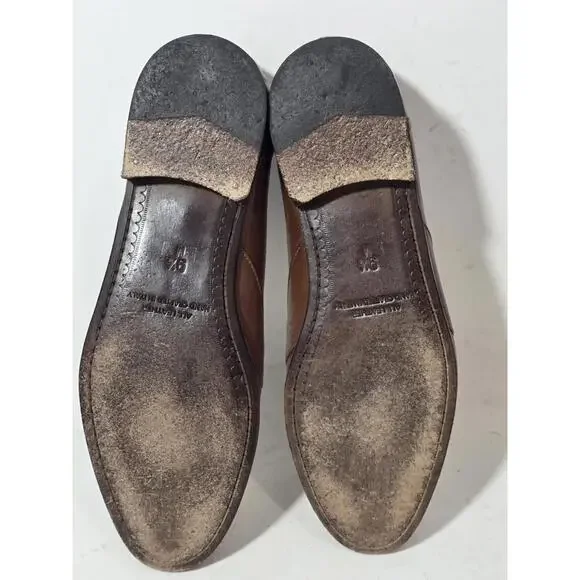 zelli penny loafers creme brown shoes slip on mens 9.5 M